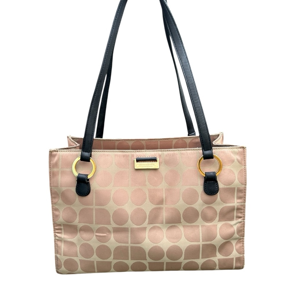 Vintage Kate Spade Classic Dot Noel Sam Tote Bag tan /taupe, gold tone hardware